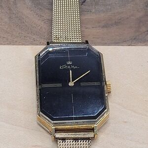 Working Rare 1970s Kotana Swiss Mechanial LadiesTank Watch 1/40 10 RGP Mesh Band